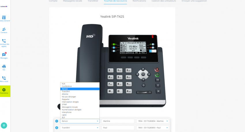 PARAMETRAGE TELEPHONE FIXE
